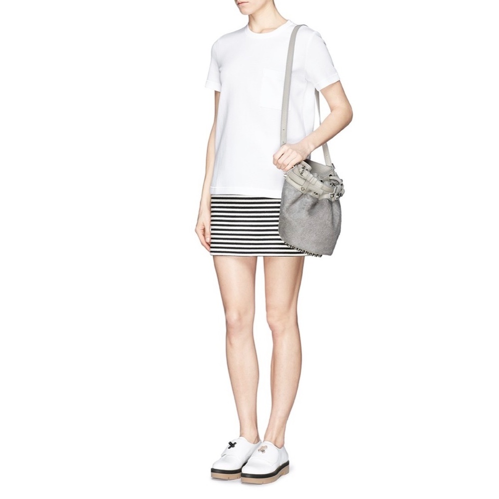 SOLD ✨ Alexander Wang 'DIEGO' Small CalfHair Panel Leather Bucket Bag - Picture 2 of 10